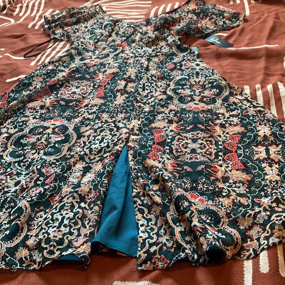 NWT Lulus Charmed I’m Sure Floral Print Midi Dress - Picture 8 of 13